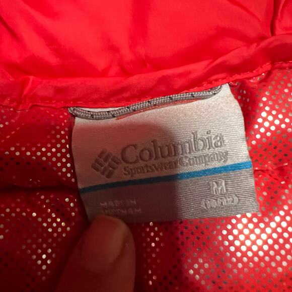 Columbia Coat Kid Youth Girls Medium 10-12 Omni Heat Puffer Hooded Orange Jacket - Picture 7 of 10